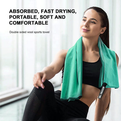GIOD Microfibre Towel Travelï¼ŒCamping Towels Set of 3, Quick Drying Bath Towels, Sports Fitness Reversible Fleece Quick Drying Towels for Gym, Pool, Yoga, Beach, Outdoor Travel (Green)