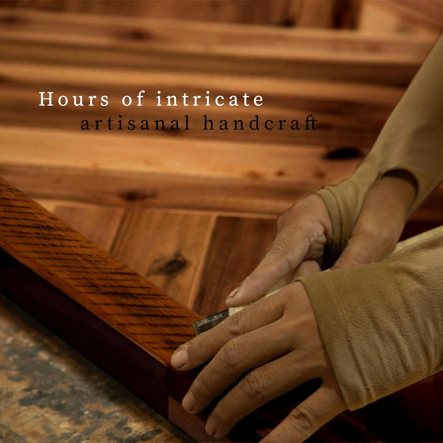 Acacia Sierra King Size Bed Frame with Adjustable Headboard, 800 lbs Capacity Farmhouse Signature Bedroom Furniture Solid Wood Bed Compatible with All Mattress Types, Non-Slip and Noise-Free, Walnut