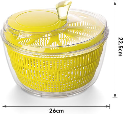 Stelive 2-in-1 Salad Spinner & Mandoline Slicer Lettuce Spinner Vegetable Washer Dryer with 5 Interchangeable Blades, 5L Large Capacity, Easy to Clean, Food-Grade Kitchen Tool for Vegetables & Fruits