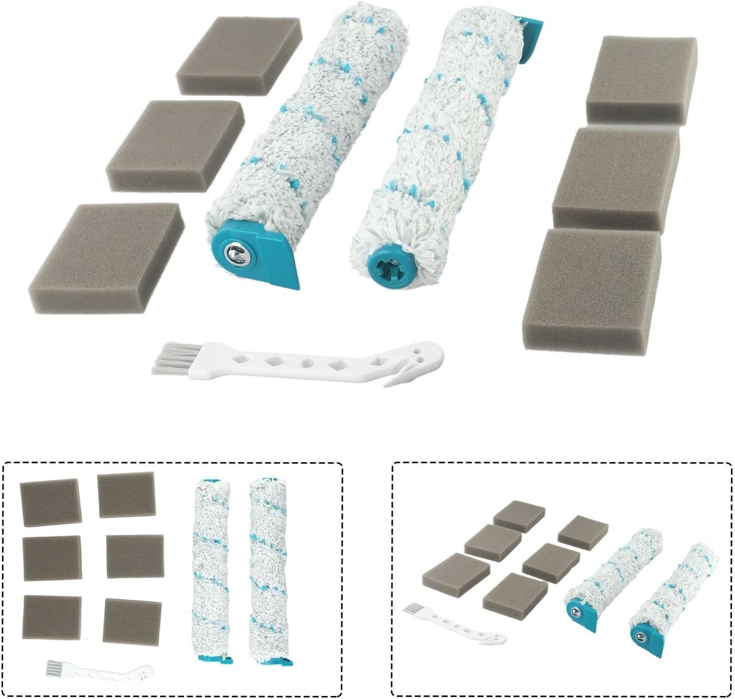 Cleaning Essentials Leifheit Aqua PowerVac Accessory Set with Removable Roller Brushes and Sponge Filters
