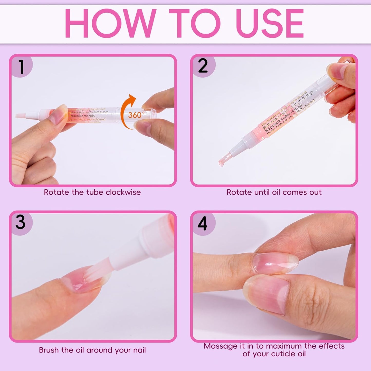 2PCS Cuticle Oil Pen for Nails,Nail Oil Pen for Nail Care,Cuticle Oil for Nails with Nail File,Nail Oil Cuticle Prevent Dry Cracking and Hangnails,Deep Nourishment(Pineapple & Peach Flavor)