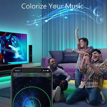 Bluetooth LED Strips Lights 2x5M,ALED Light 5050 SMD RGB 10M LED Strip Lights 12V Waterproof Light Band Controlled by Remote and Smartphone for Ceiling,Balcony,Garden,Party,TV Backboard,Home Decor