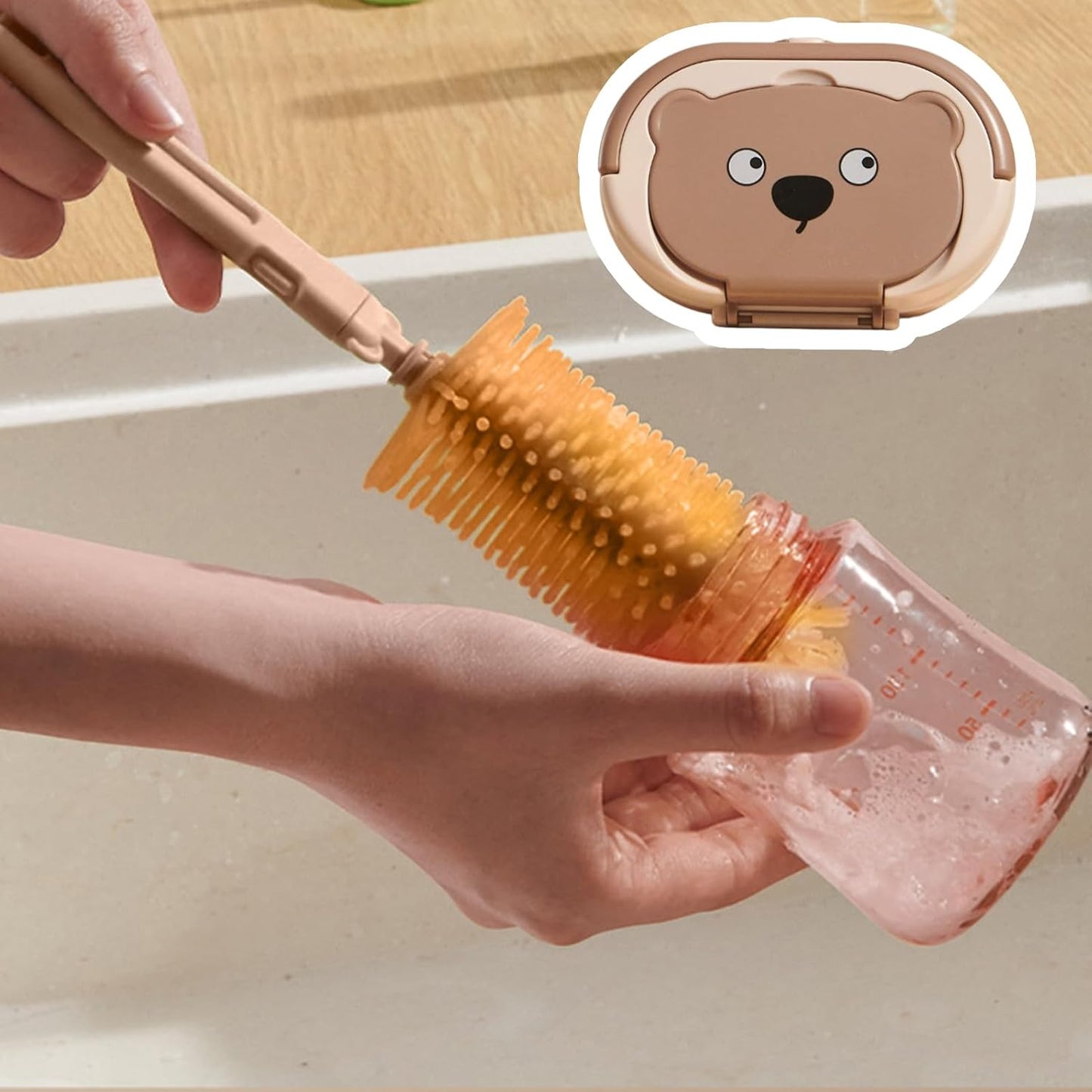 Baby Bottle Brush, Portable Cleaner Kit, 3.35in Nipple & Straw, Washing Tool Pipes, Food Boxes Set for Tumblers, Drinking Glasses, Essential Cleaning Accessories