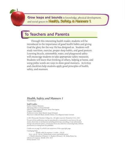 Health, Safety, and Manners - abeka 1st grade third edition