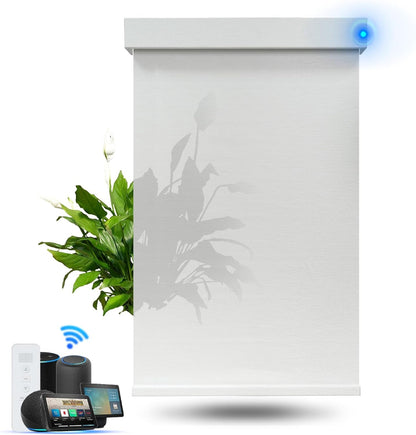 Blindify Motorized Blinds with Remote, Light Filtering Smart Roller Blinds Compatible with Apple Homekit Google Home and Alexa, Automatic Window Blinds Customize, White