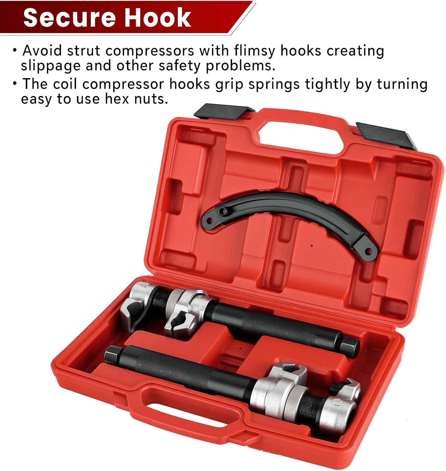 ATPEAM Coil Spring Compressor Tool - Heavy Duty 2200lb Capacity with Safety Guard and 11in Jaw Opening