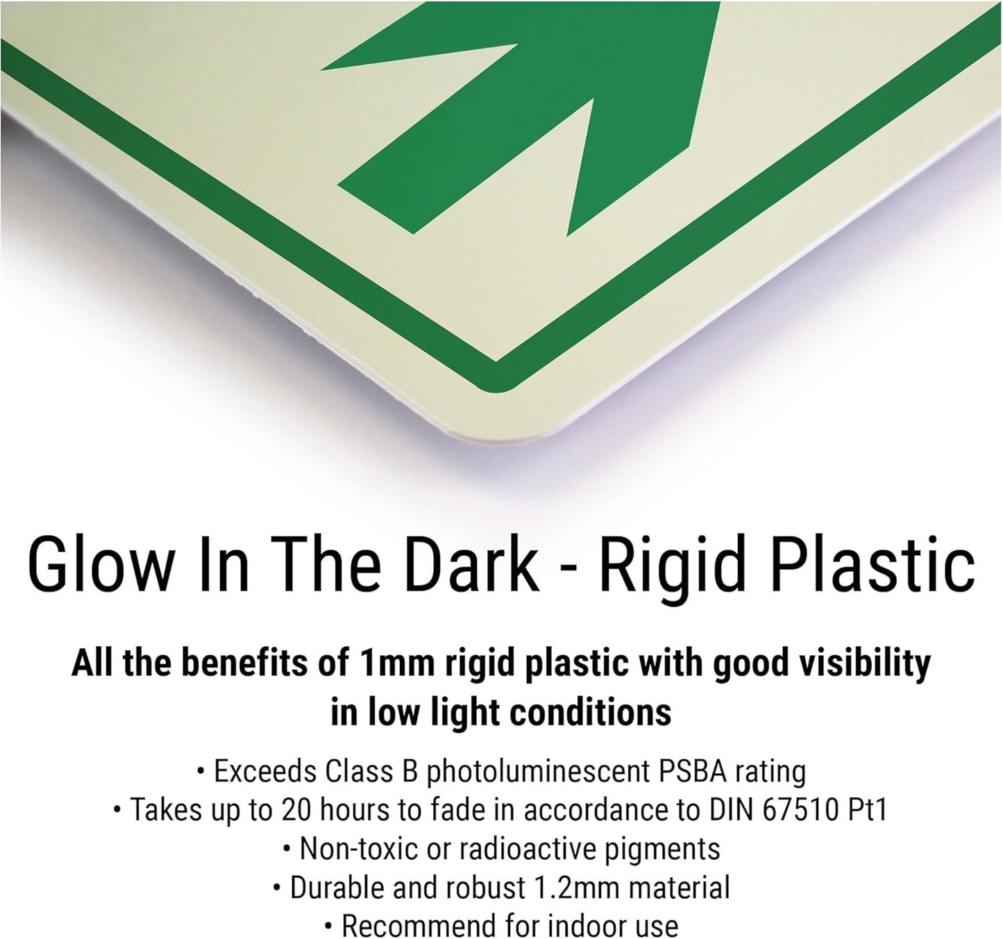 V Safety Notice In The Interest Of Health And Safety – Grande paesaggio 400 x 300 mm – Glow in the Dark 1 mm plastica rigida segnale di sicurezza