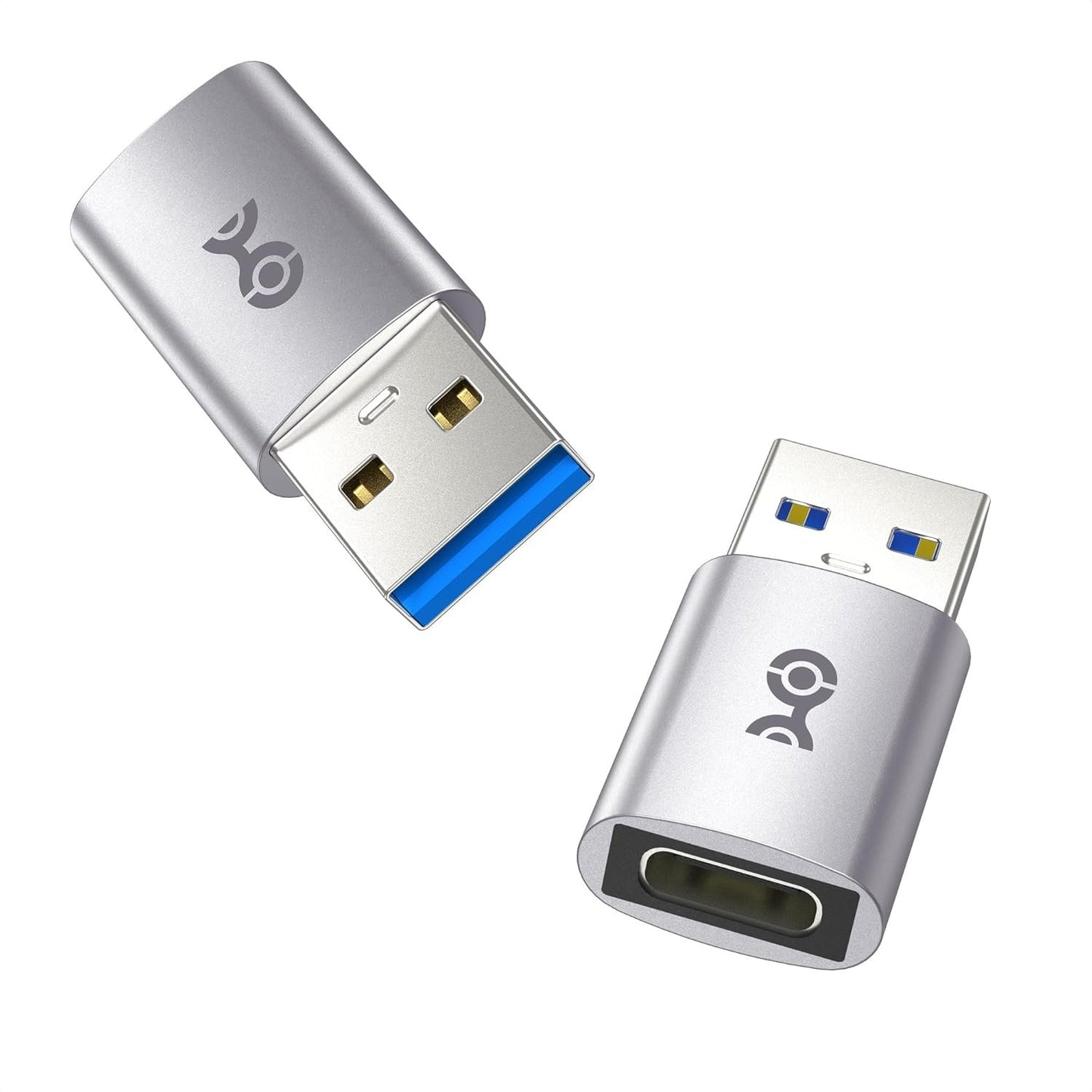 Cable Matters 2-Pack 10Gbps USB to USB C Adapter, USB-A Male to USB-C Female Adapter for Fast Charging & High-Speed Data Transferring, Reversible USB-C Port