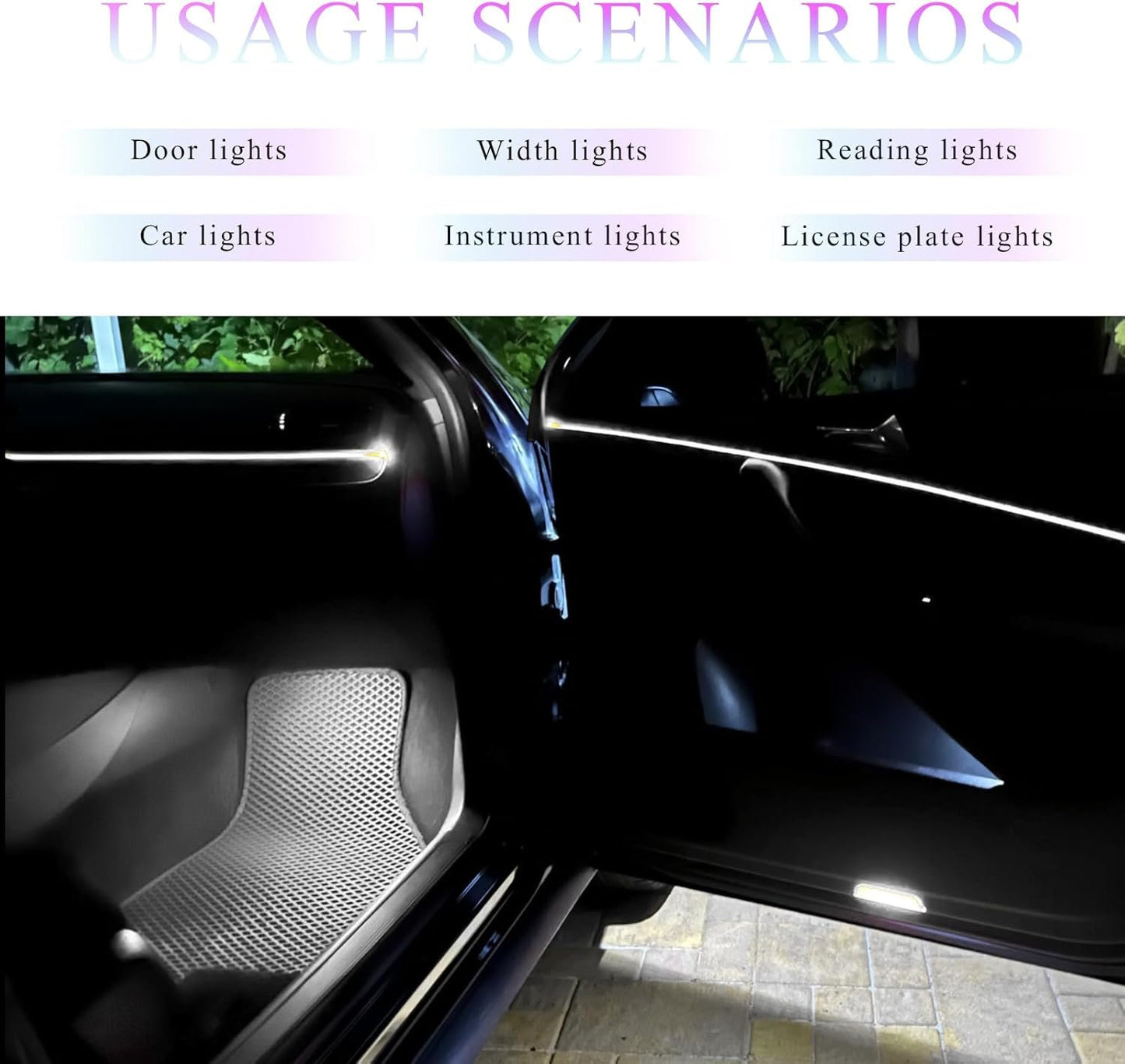 JUSTTOP 20 PCS Car LED Bulbs Set, T10 31mm 42mm Super Bright White 6500K LED Bulbs Kit, Vehicle Interior Replacement Lights for Dome Map Reading License Plate, Car Accessories (White)