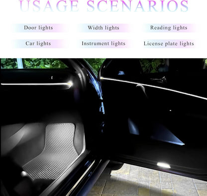 JUSTTOP 20 PCS Car LED Bulbs Set, T10 31mm 42mm Super Bright White 6500K LED Bulbs Kit, Vehicle Interior Replacement Lights for Dome Map Reading License Plate, Car Accessories (White)