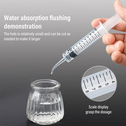 OLCANA 6 Pieces 12ml Plastic Syringe with Sterile Individual Wrap Disposable Curved Tip Syringes for Feeding Pets, Measuring Liquids, Oil Fluid Suction, Watering Industrial Experiments