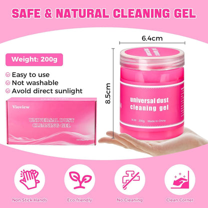 vioview 4 Pack Car Cleaning Gel, Pink Car Cleaning Putty, Universal Auto Detailing Tools Car Slime for Air Vent, Dashboard and Keyboard, Auto Accessories for Women