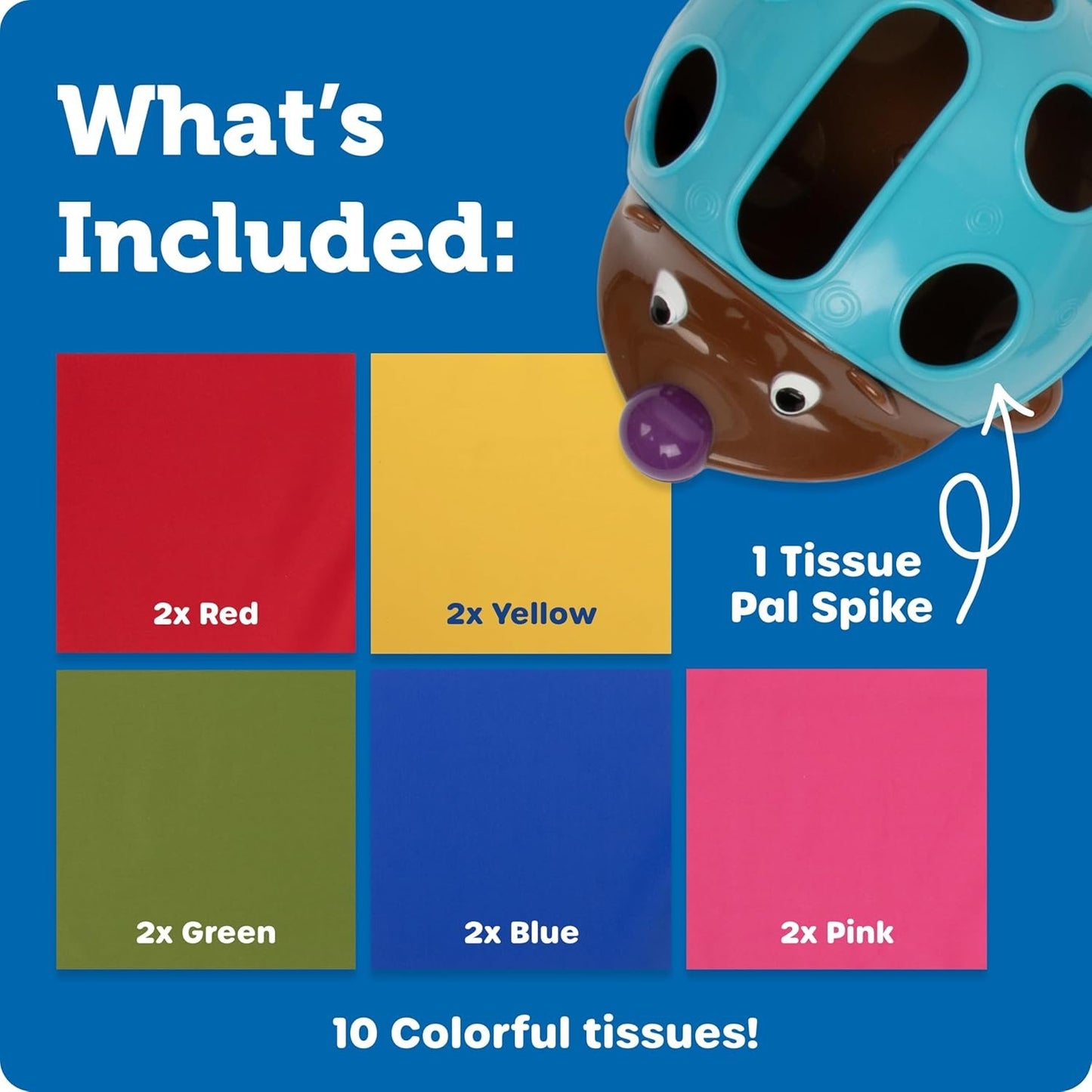 Learning Resources Spike The Fine Motor Hedgehog Tissue Pal, 11 Pieces, Ages 18 Months+, Learning Toys, Baby Toys, Educational Toys, fine Motor Skills,Montessori Toys