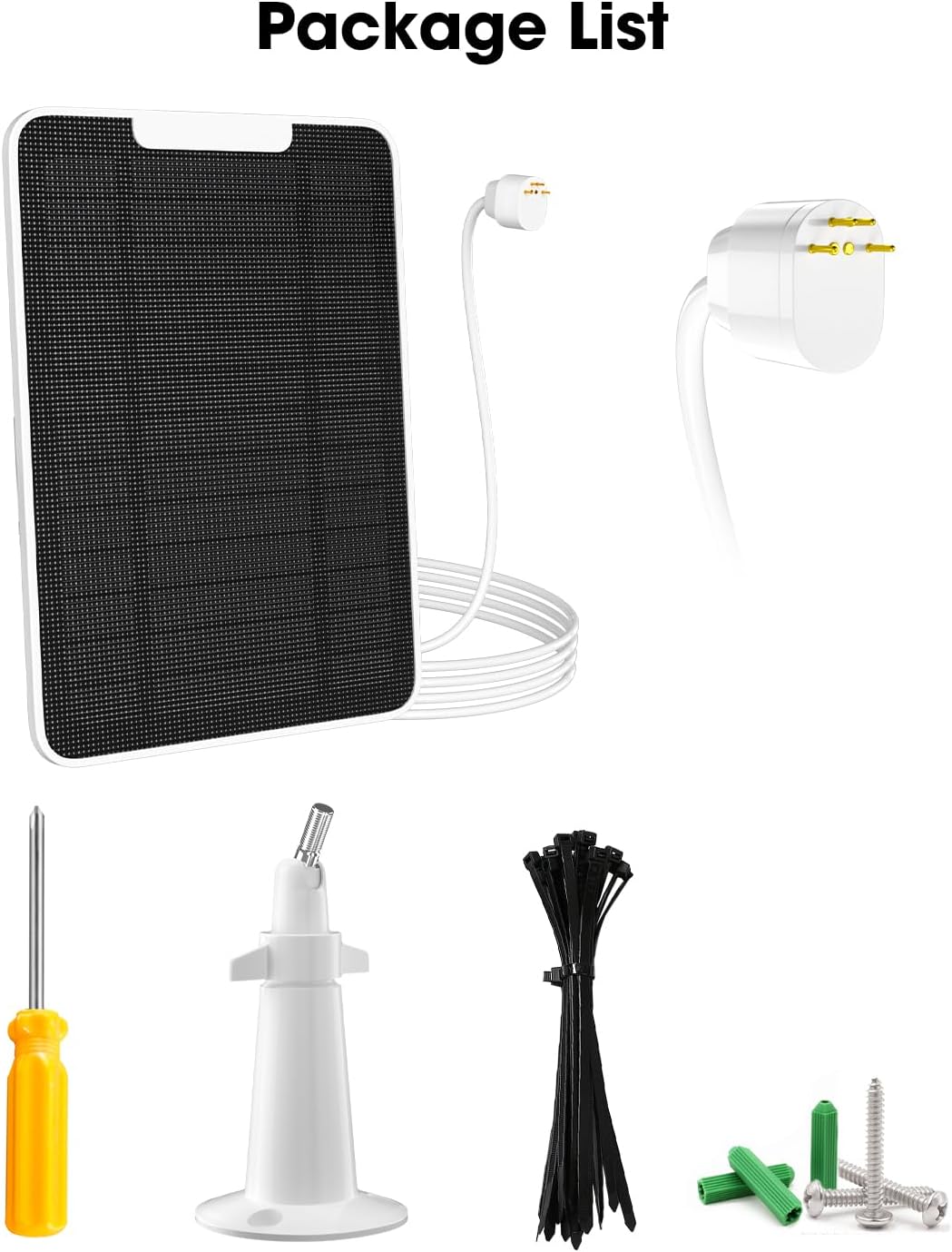 6W Solar Panel Charger Compatible with Google Nest Camera Outdoor & Indoor (Battery Version), Solar Power for Google Nest Cam, IP65 Weatherproof, w/Secure Wall Mount & Screwdriver, 13ft Cable, 3 Pack