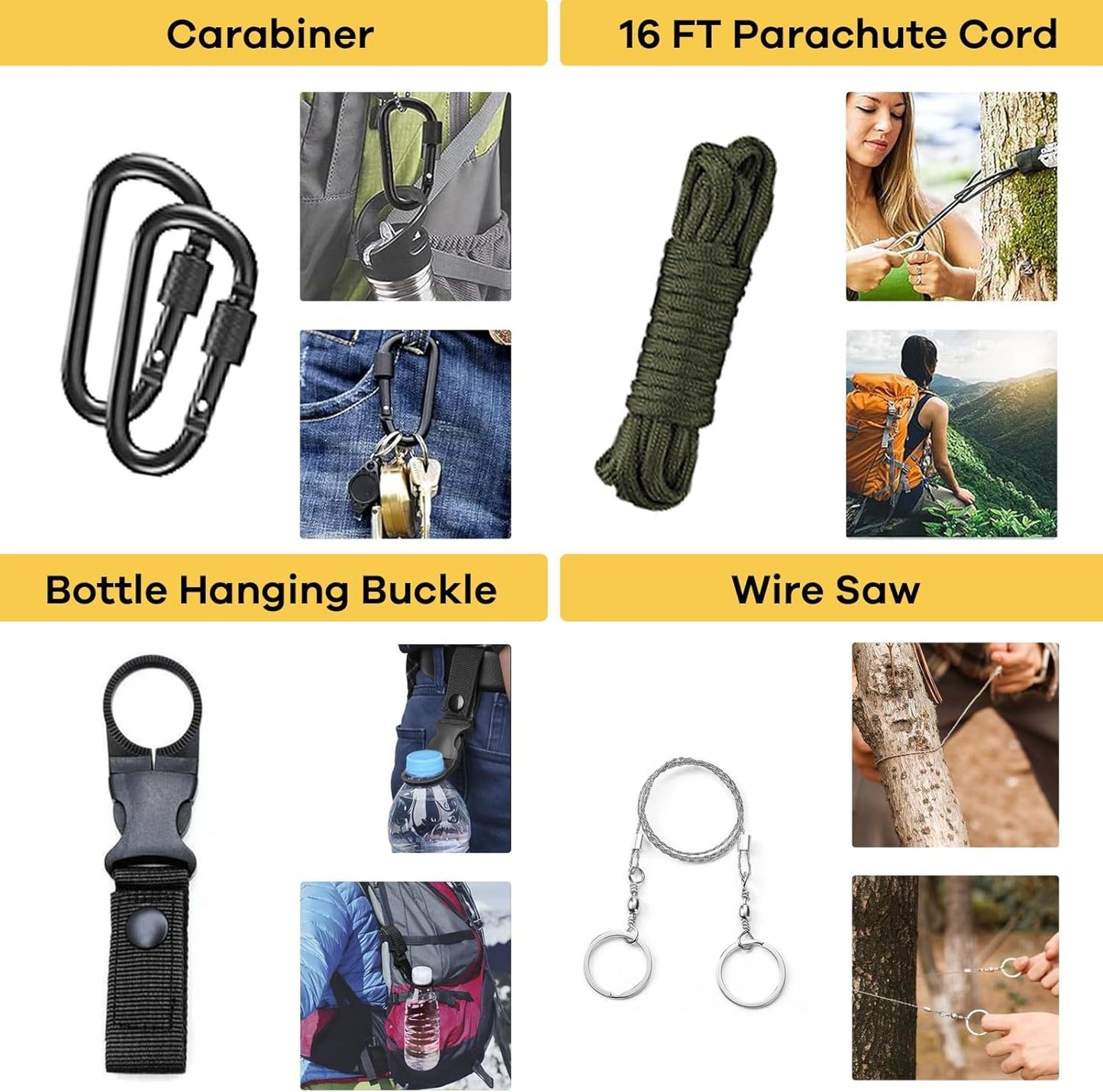 Survival Kit, Emergency kit and First Aid Kit for Outdoor, Survival Gear with Molle System, Professional Tools for Camping, Earthquake, Outdoor Adventure, Hiking and Hunting
