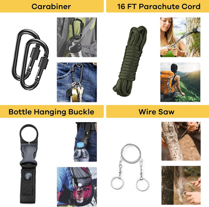 Survival Kit, Emergency kit and First Aid Kit for Outdoor, Survival Gear with Molle System, Professional Tools for Camping, Earthquake, Outdoor Adventure, Hiking and Hunting