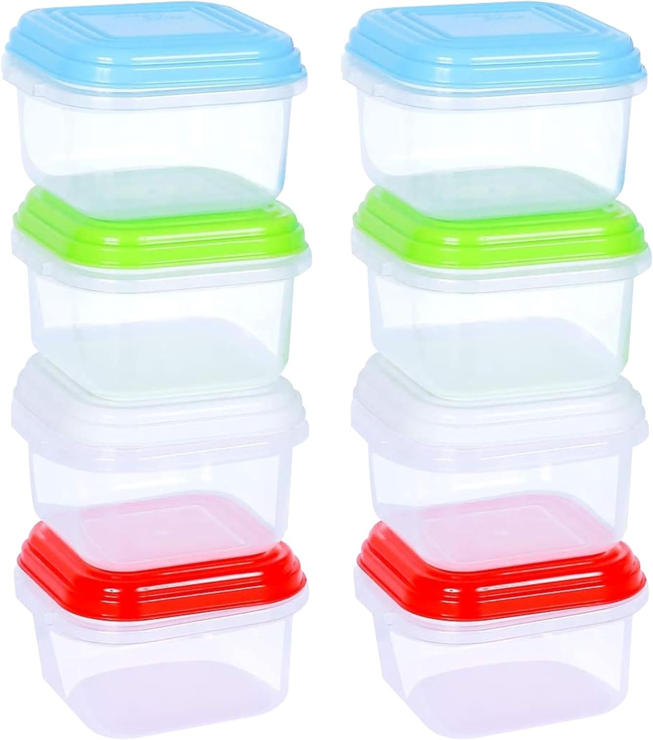 ARSUK Baby Food Storage Containers (4 oz/120ml) - Small Containers with Lids for Freezer - Plastic Snack Pots, Microwave & Dishwasher Safe, BPA Free (8 Pack)