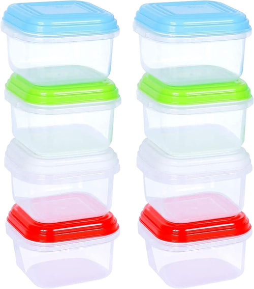 ARSUK Baby Food Storage Containers (4 oz/120ml) - Small Containers with Lids for Freezer - Plastic Snack Pots, Microwave & Dishwasher Safe, BPA Free (8 Pack)