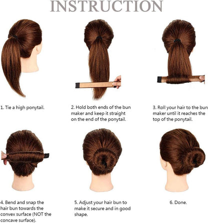 Easy Hair Bun Maker, 8 Pieces French Twist Hair Accessories Donuts Magic Bun Maker for Girl Women (4 Colours)