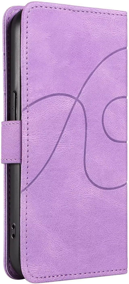 Ttianfa Compatibile for Case Oppo Find X5 Lite, 2 in 1 Leather Wallet Magnetic Flip Cover with Credit Card Holder, Shockproof Folio Kickstand Phone Case-Purple