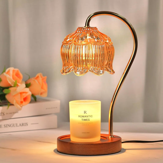 Flower Candle Warmer Lamp with Timer, Dimmable Candle Lamp Warmer, Unique Mothers Day Gifts for her, Birthday Gifts for Mom Her Wife, Anniversary Romantic Gifts Ideas, Vintage Lamp Candle Warmer