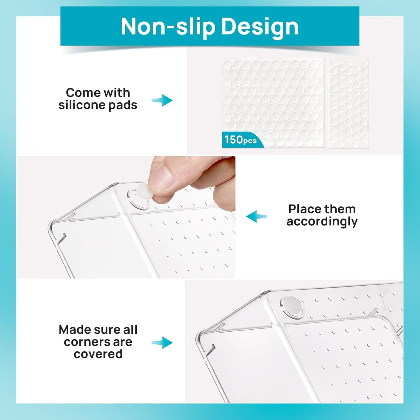 Vtopmart 28 PCS Clear Plastic Drawer Organizers Set