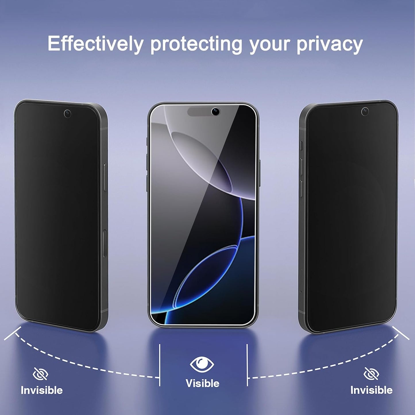 Ailun 3Pack Privacy Screen Protector for iPhone 16 Pro Max [6.9 inch]+3Pack Camera Lens Protector,Dynamic Island Compatible,Anti Spy Tempered Glass[9H Hardness]-HD