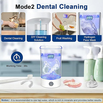 Smart Toothbrush Cup, Mouthwash Generator, Bathroom Tumbler, Toothbrush Holder, Dual Mode Retainer Cleaner, 350ml, Plastic, Portable Travel Oral Care Cup, 2000mAh Rechargeable
