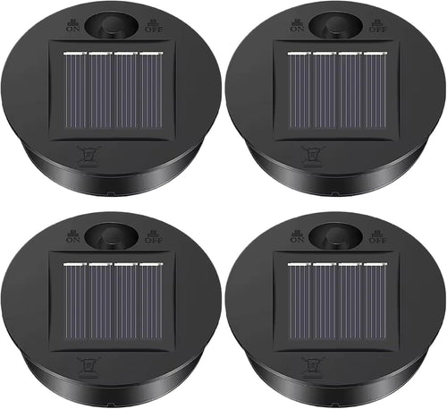 4Pcs Solar Light Replacement Tops 2.76" Intelligent Photosensitive Control LED Replacement Solar Light Tops for Outdoor Garden Wrought Iron Lanterns Parts