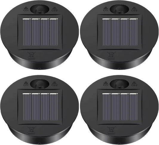 4Pcs Solar Light Replacement Tops 2.76" Intelligent Photosensitive Control LED Replacement Solar Light Tops for Outdoor Garden Wrought Iron Lanterns Parts