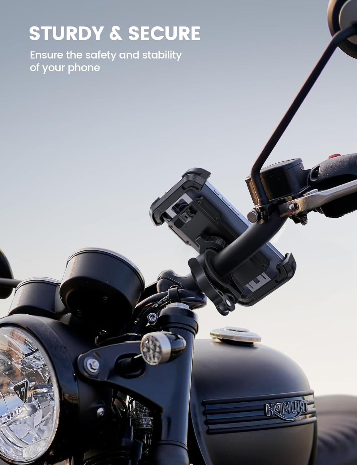 Lamicall Bicycle Phone Holder, Motorcycle Phone Holder – Upgraded Bike Phone Holder for iPhone 15 14 13 12 11 Pro Max/Plus/Mini Xs X 8 7, Samsung S10 S9, 4.7-6.8 Inch Smartphones