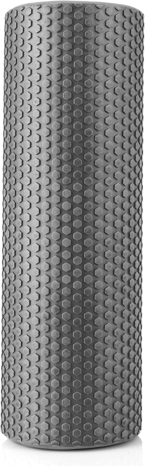 Fizyo Fascia Roller - Pilates Roller for Fascial Massage, Yoga Roller for Spine, EVA Roller for Fitness, Yoga and Rehabilitation, Grey, 45 x 15 cm