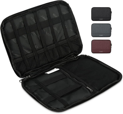 NEWHEY Portable Waterproof Cable Organizer Bag Gadget Electronic Accessories Bag for Travel USB Drive Hard Drive Charger Black, grey, Casual