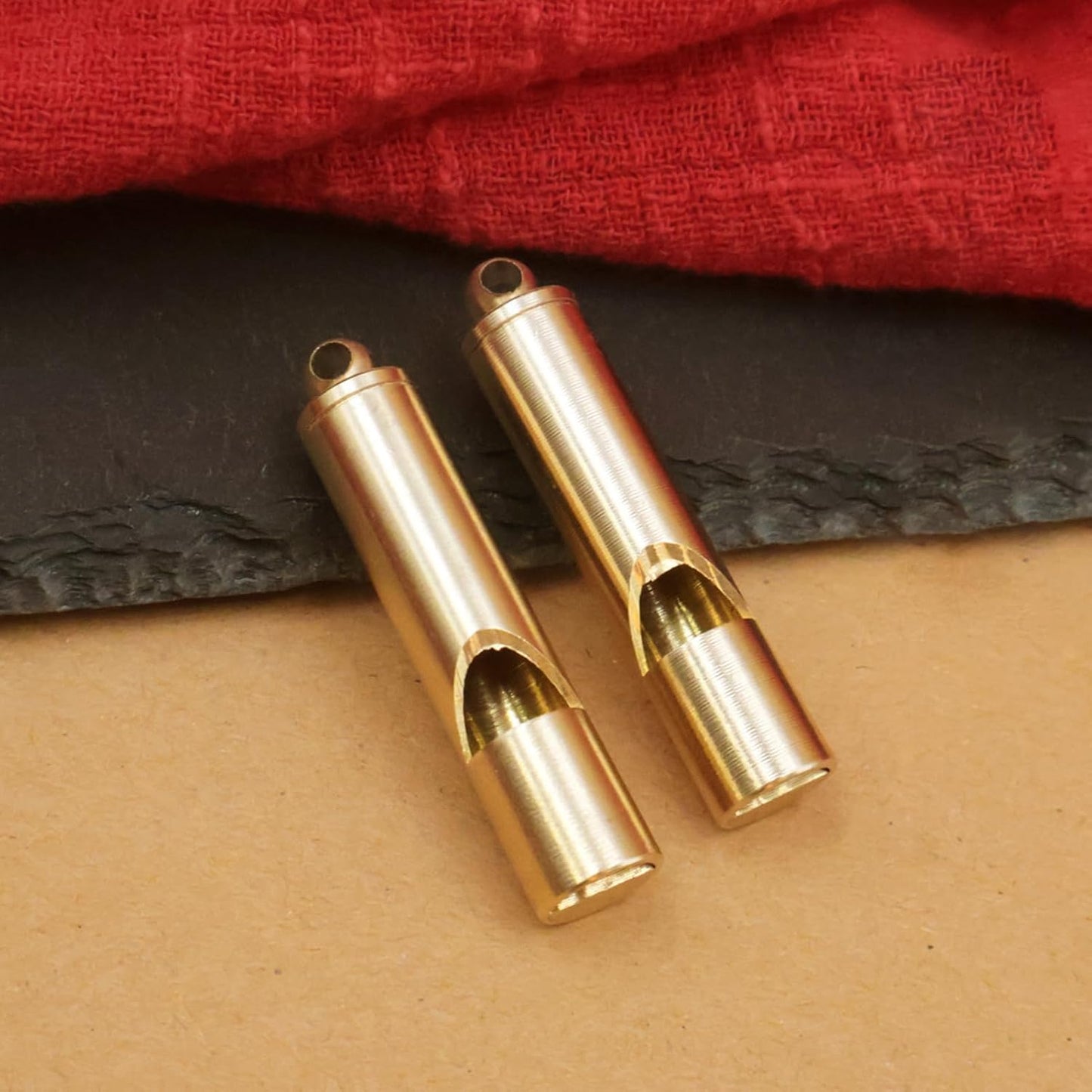Outdoor Survival Whistle - Gold Brass Loud Coaching Whistle - Auspicious Car Keychains Pendant, Portable Training Supplies for Sports