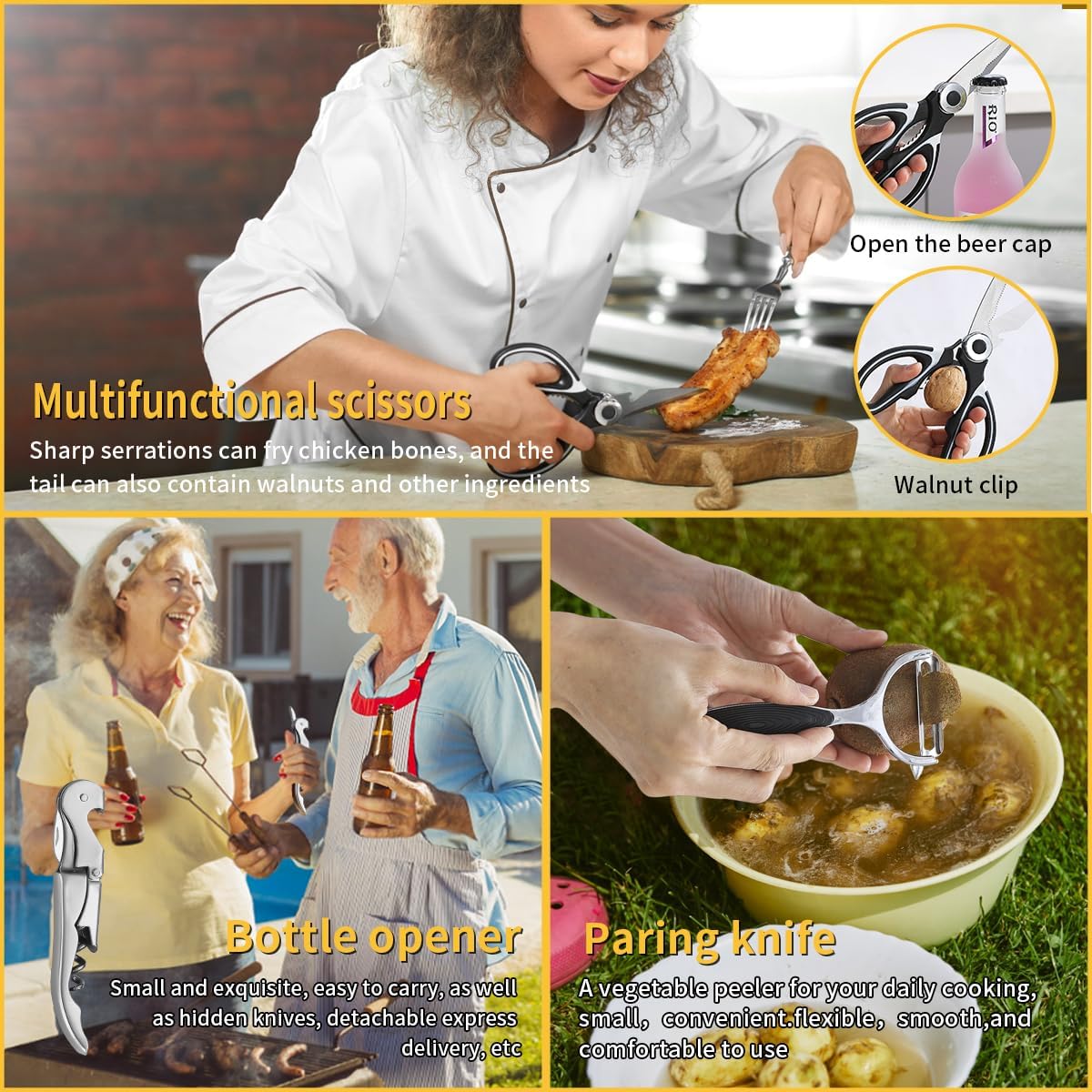 ReaNea Camping Essentials Accessories Camping Gear Must Haves, Cooking Utensils Set Rv Camping Kitchen Backpacking Supplies Camper Gadgets Outdoor Hiking Travel Picnic Gifts