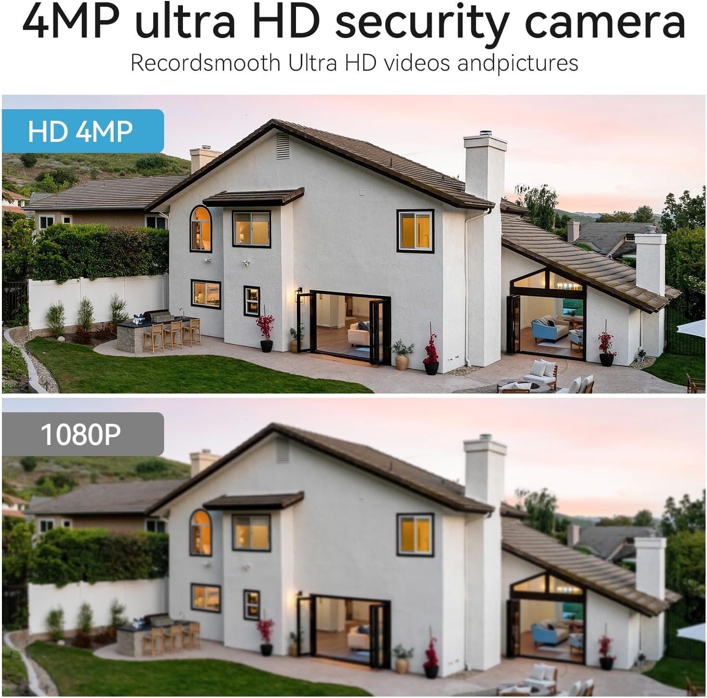 TMEZON 4MP Battery Operated Outdoor Security Camera Wireless Can be Compatible with Base Stations MZ-E1-W300 Eseecloud APP