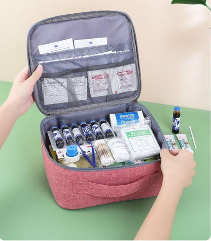 QIUPFGUT Medicine Bag, Empty First Aid Bag, Medicine Package, Emergency Medical Bag, First Aid Kit Portable Travel Medical Bag, red, leisure