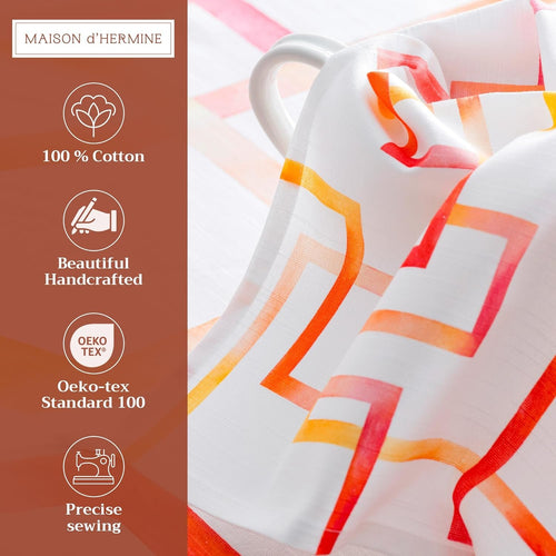 Maison d'Hermine Cloth Napkins Set of 4 100% Cotton Everyday Reusable Square Napkins Cloth Washable, Dinner, Party, Wedding, Restaurant, Spring/Summer (Summer Maze, 20" x 20")