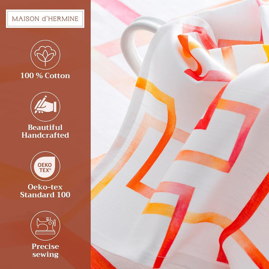Maison d'Hermine Cloth Napkins Set of 4 100% Cotton Everyday Reusable Square Napkins Cloth Washable, Dinner, Party, Wedding, Restaurant, Spring/Summer (Summer Maze, 20" x 20")