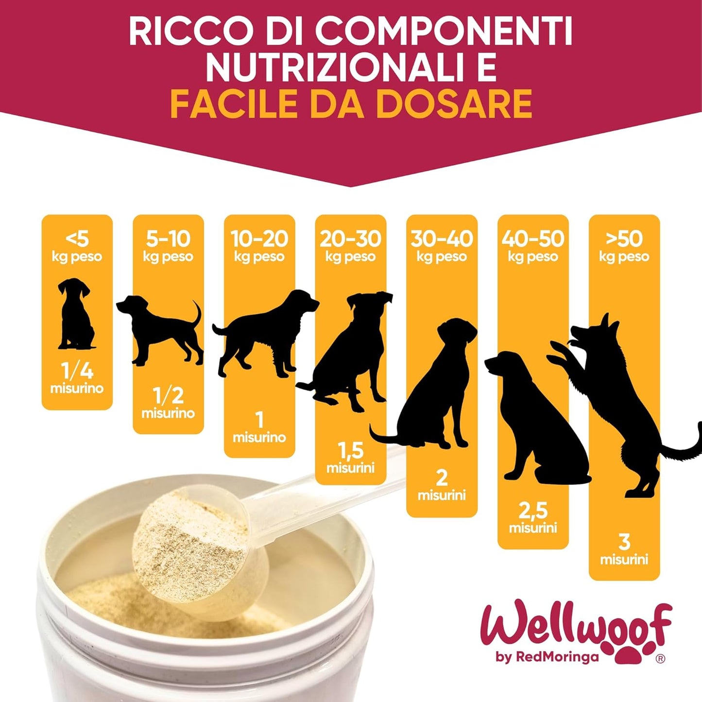 Wellfoof Dog Teeth Cleaning Supplement | Powder Supplement for Tartar Removal Dog | with Algae Ascophyllum Nodosum (75%), Moringa and Peppermint | Without Artificial Additives | 200 g
