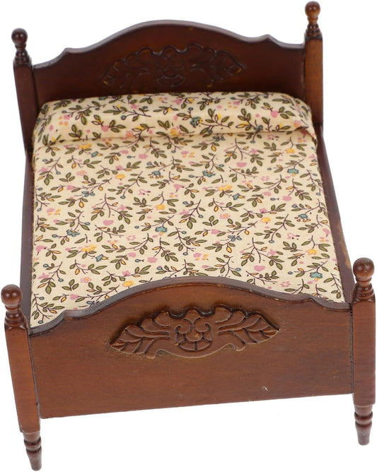 CIYODO Mini mobili letto casa delle bambole letto matrimoniale mini letto matrimoniale letto matrimoniale in miniatura mini letto per bambole Di legno