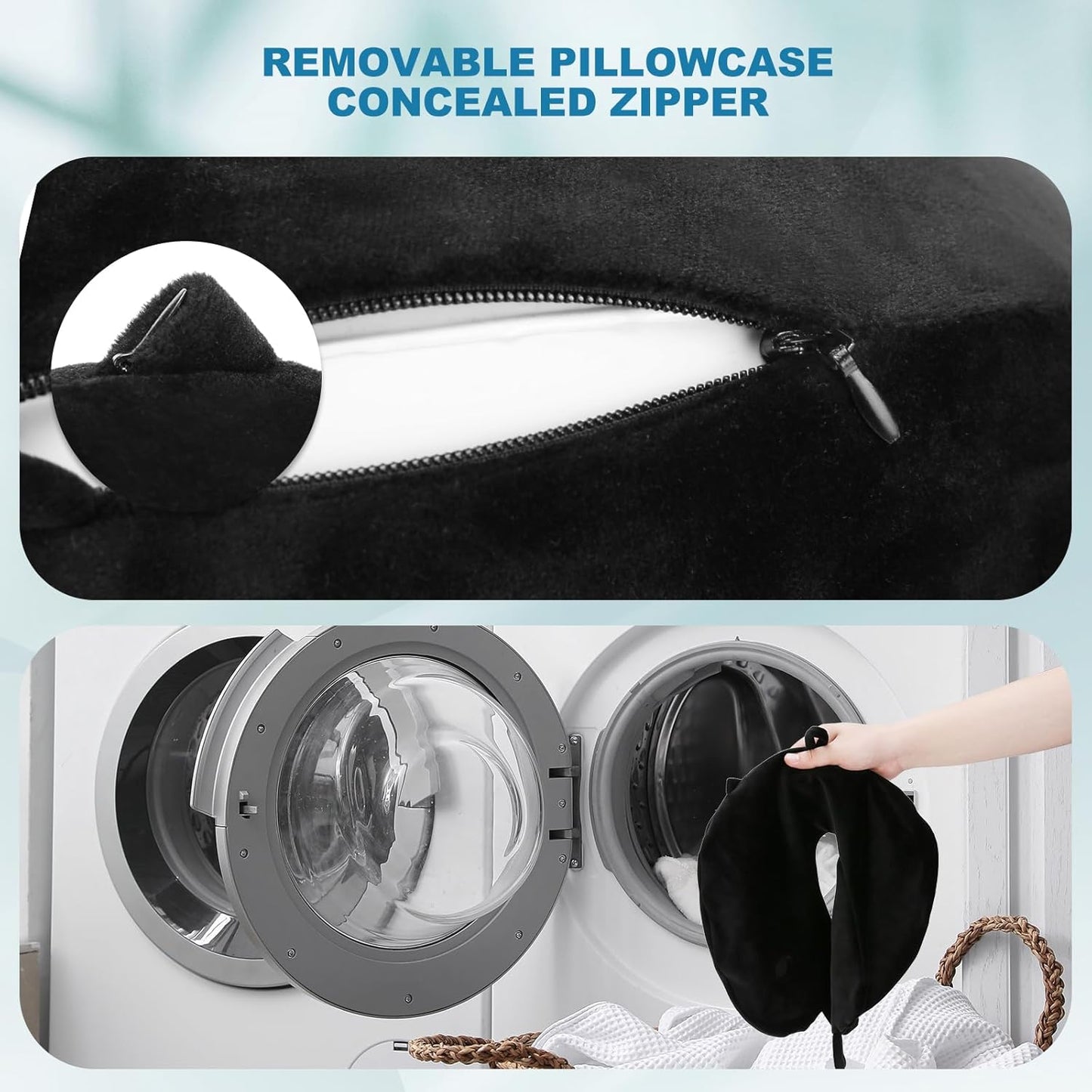 Cirorld Inflatable Travel Neck Pillow, Ultralight and Compact Airplane Pillow, Travel Neck Pillow, Includes Sleeping Mask, Ear Plugs, Carrying Bag