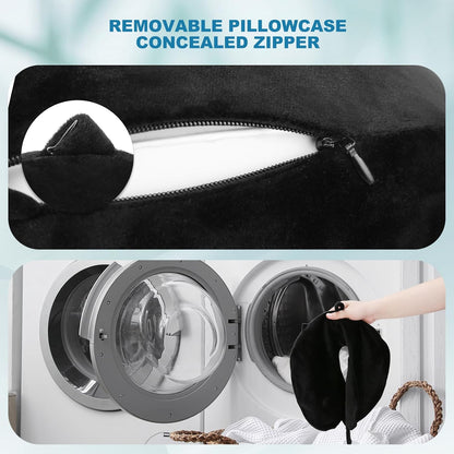 Cirorld Inflatable Travel Neck Pillow, Ultralight and Compact Airplane Pillow, Travel Neck Pillow, Includes Sleeping Mask, Ear Plugs, Carrying Bag