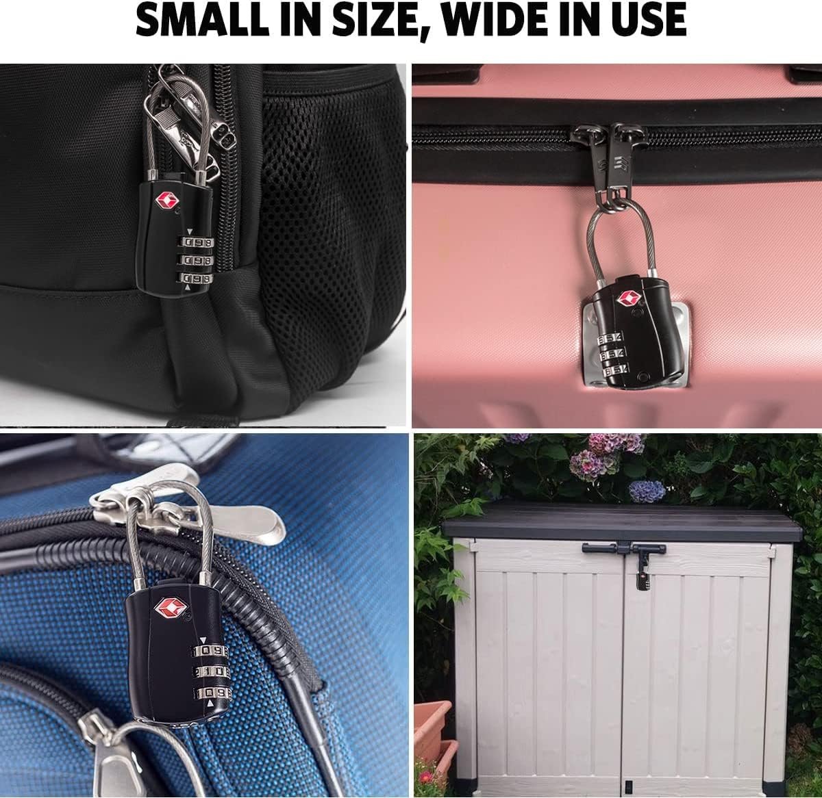 TSA Approved Luggage Combination Locks,T Tersely 2 Pack Travel Suitcase Lock with Zinc Alloy Body Resettable Password Code Padlock for Toolbox, Bag, Backpack, Suit Case, Lockers, Gym, Bike