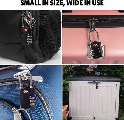 TSA Approved Luggage Combination Locks,T Tersely 2 Pack Travel Suitcase Lock with Zinc Alloy Body Resettable Password Code Padlock for Toolbox, Bag, Backpack, Suit Case, Lockers, Gym, Bike