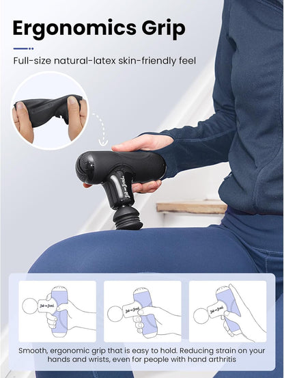 BOB AND BRAD Q2 Mini Massage Gun, Pocket-Sized Deep Tissue Massager Gun, Portable Percussion Muscle Massager Gun, Ultra Small & Quiet Muscle Massage Gun with Carry Case, Gifts for Men Women