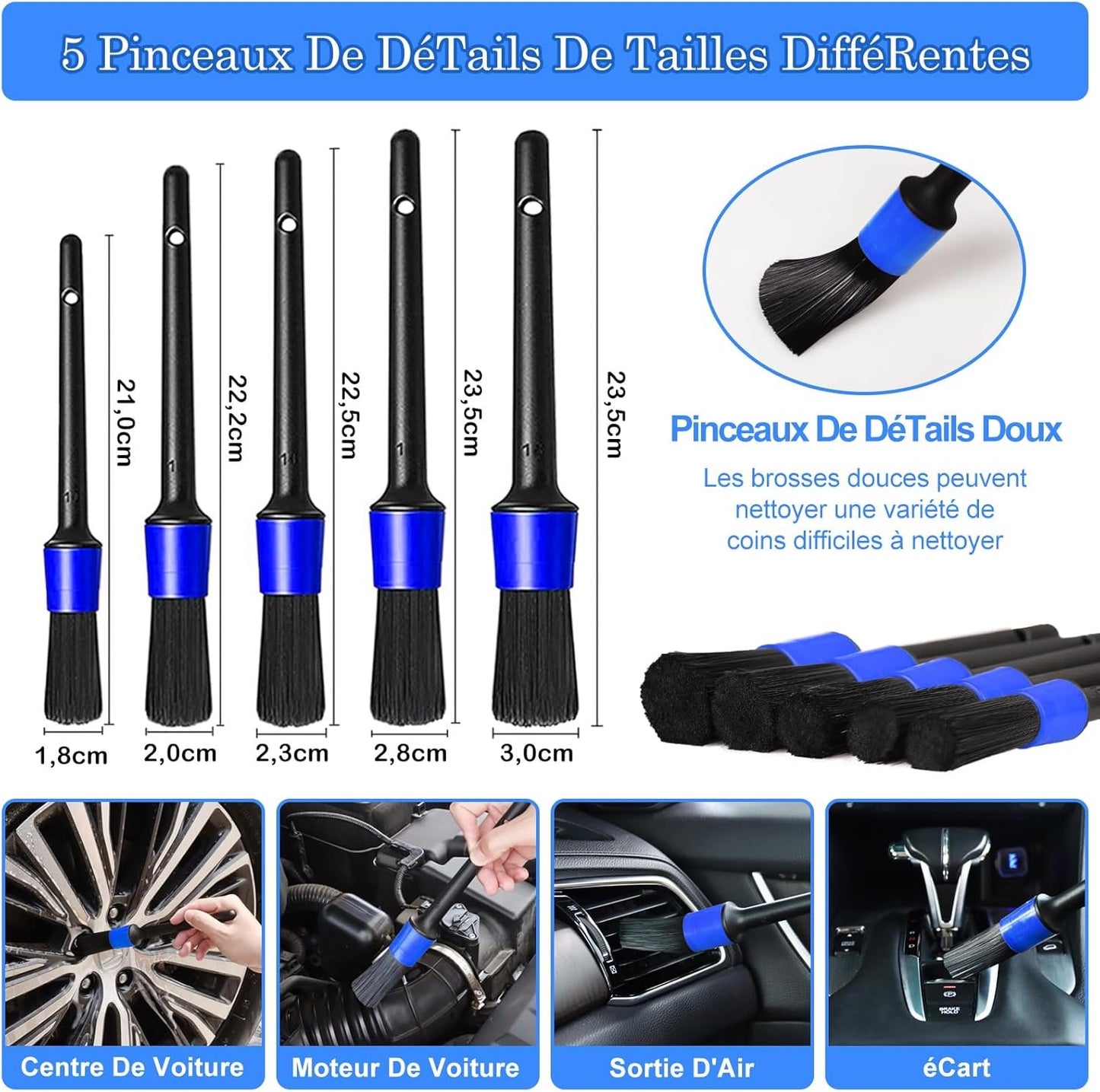 27 Pcs Car Cleaning Brush Car Rims Car Interior Cleaning Kit Car Accessories Interior for Car Detail, Car Cleaning Kit, Windscreen Cleaning Tool Brushes Rims