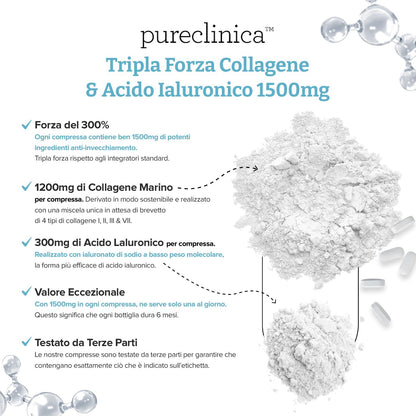 1500mg UltraColl Collagen (1200mg) & Hyaluronic Acid (300mg) x 1080 Tablets (6 Bottles of 180)