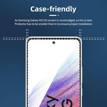 NEW'C 3 Pack Designed for Samsung Galaxy A53 5G Screen Protector Tempered Glass,Case Friendly Scratch-proof, Bubble Free, Ultra Resistant
