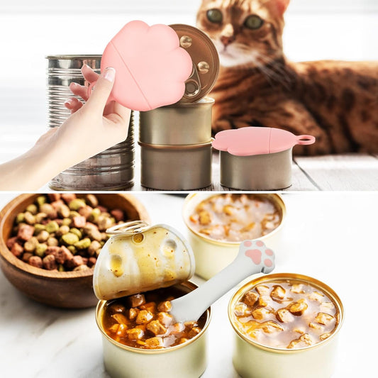 Enyolidimk Pink Silicone Pet Food Spoon, Cat Food Can Opener Paw, Wet or Dry Food Short Spoon for Cat Dog With Mini Spatula, Feeding and Watering Supplies